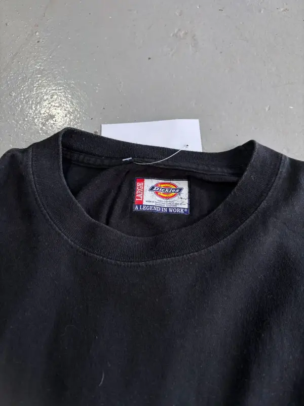 Basic Black Pocketed Dickies T-Shirt - Large