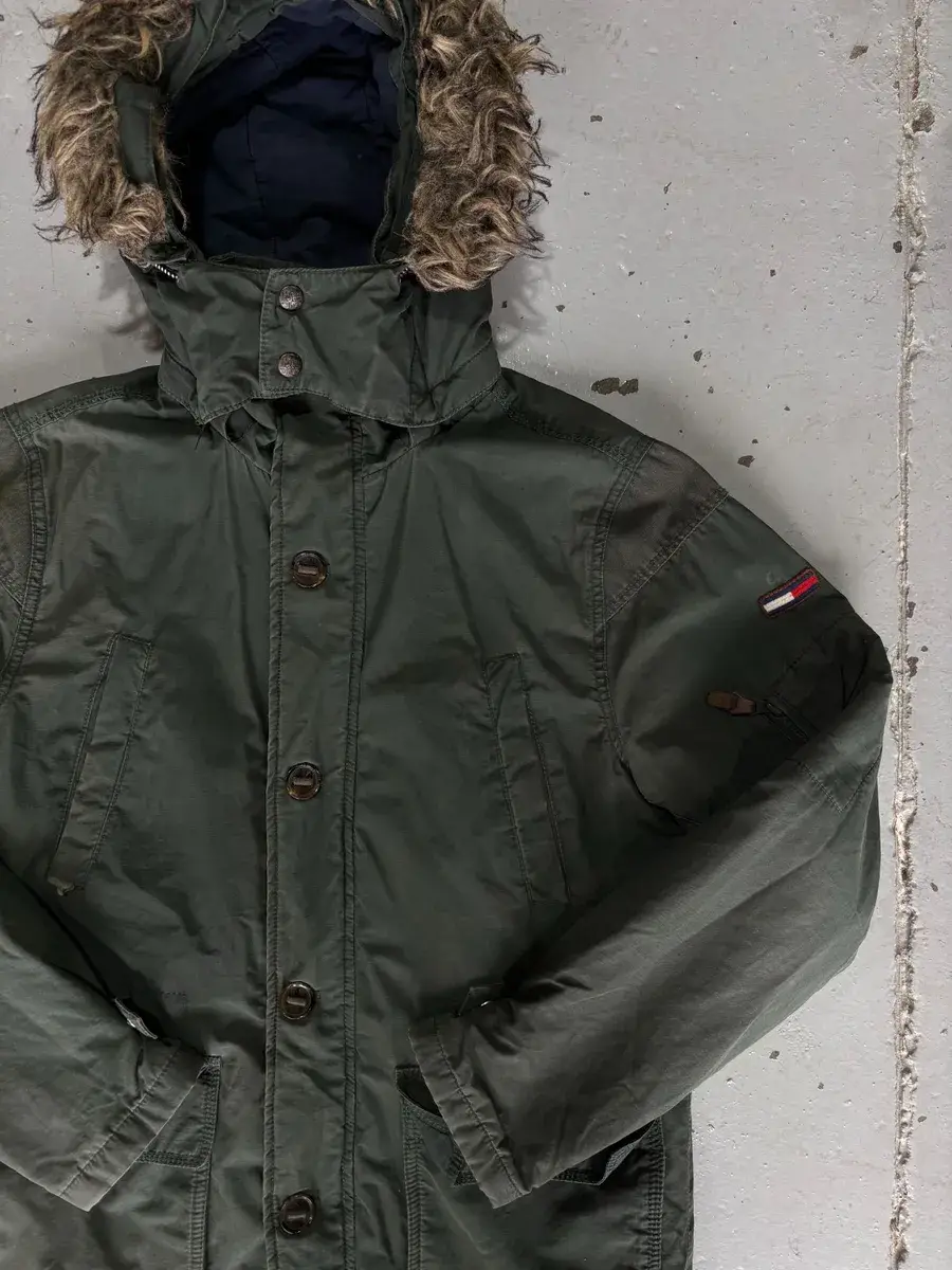 Green Tommy Hilfiger Parka Coat - Large