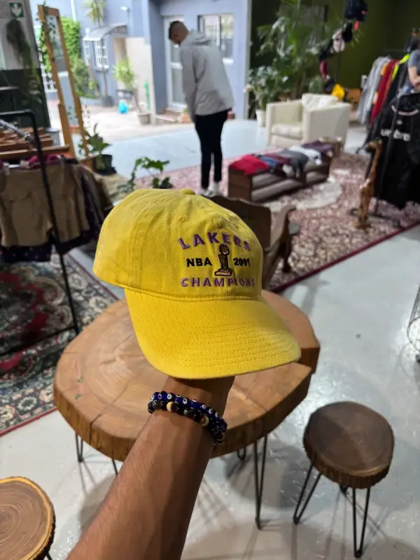 Mitchell & Ness Yellow Mitchell & Ness LA Lakers Stone Washed Championship DadHat - OSFA