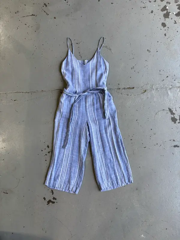 Striped Sleeveless Jumpsuit - 10