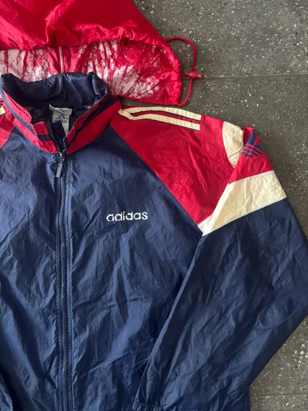 Vintage 90s Adidas Bench Coat Jacket - Large