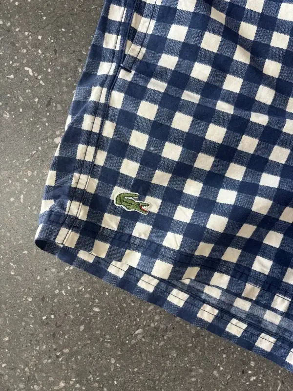 Vintage Lacoste Gingham Swim Shorts - Medium
