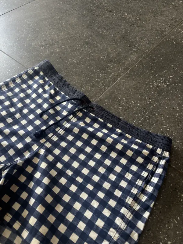 Vintage Lacoste Gingham Swim Shorts - Medium