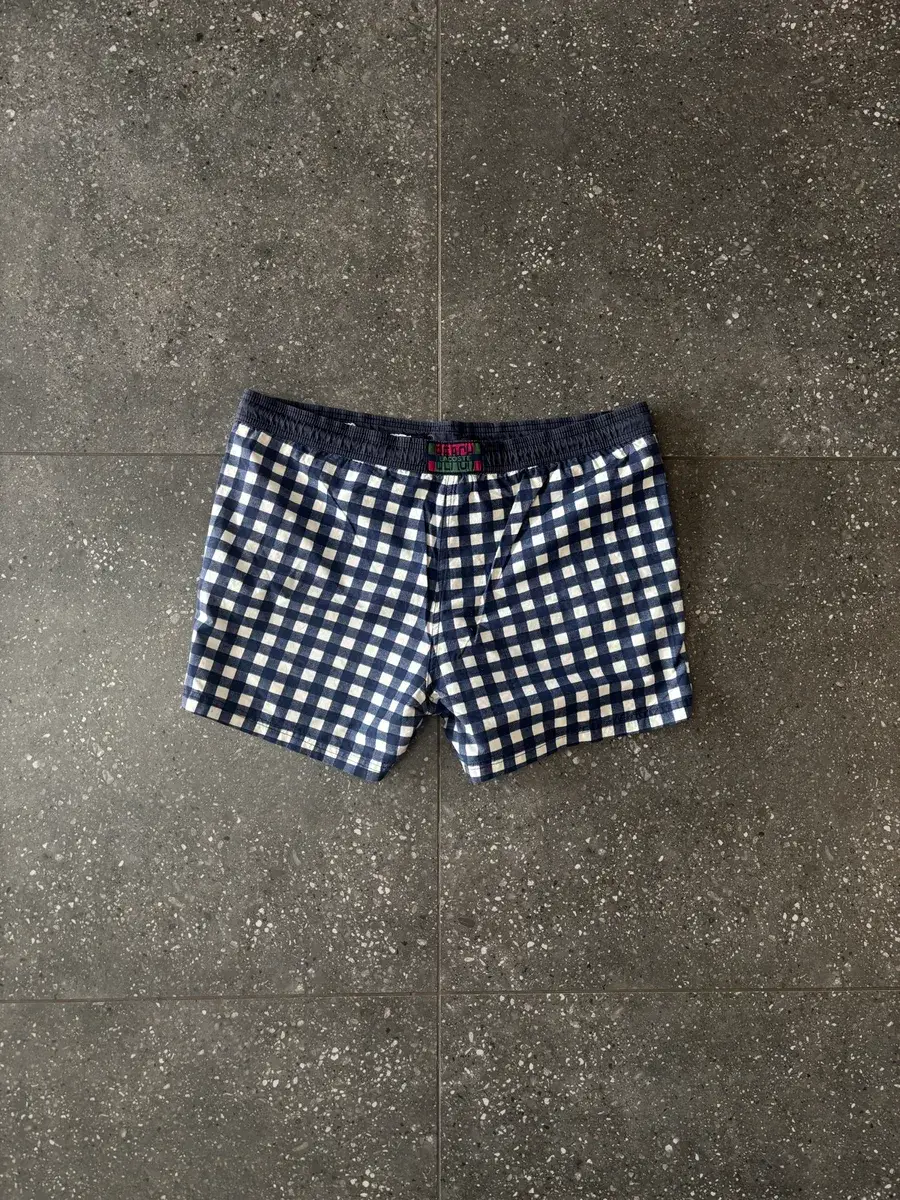 Vintage Lacoste Gingham Swim Shorts - Medium