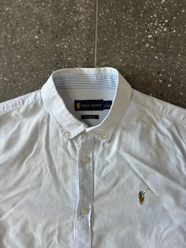 Vintage Blue Ralph Lauren Short Sleeve Shirt - Small
