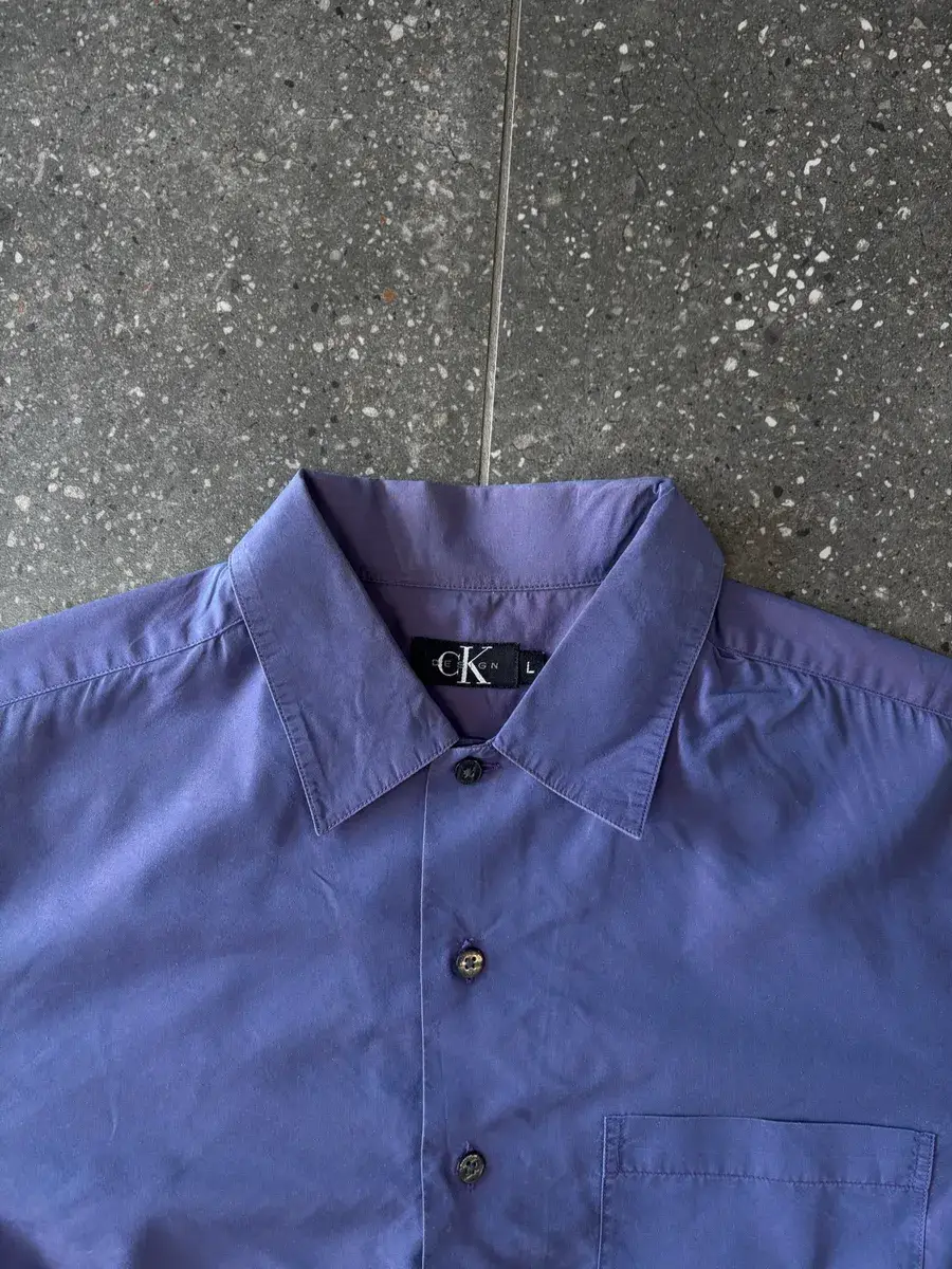 Purple Calvin Klein Long Sleeve Button-Up Shirt - Large