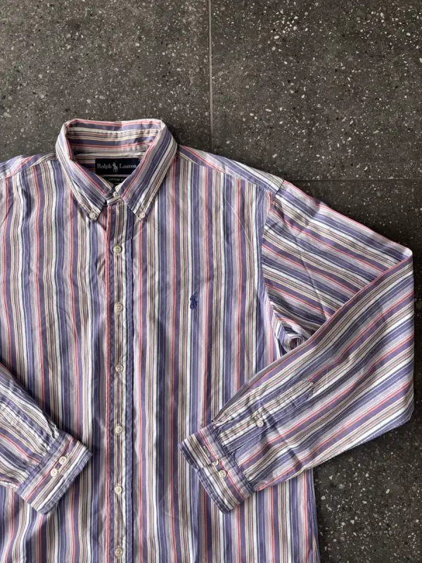 Vintage Ralph Lauren Multicoloured Long Sleeve Shirt - Large