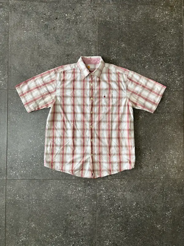 Carhartt Vintage Striped Carhartt Short Sleeve Shirt - Large