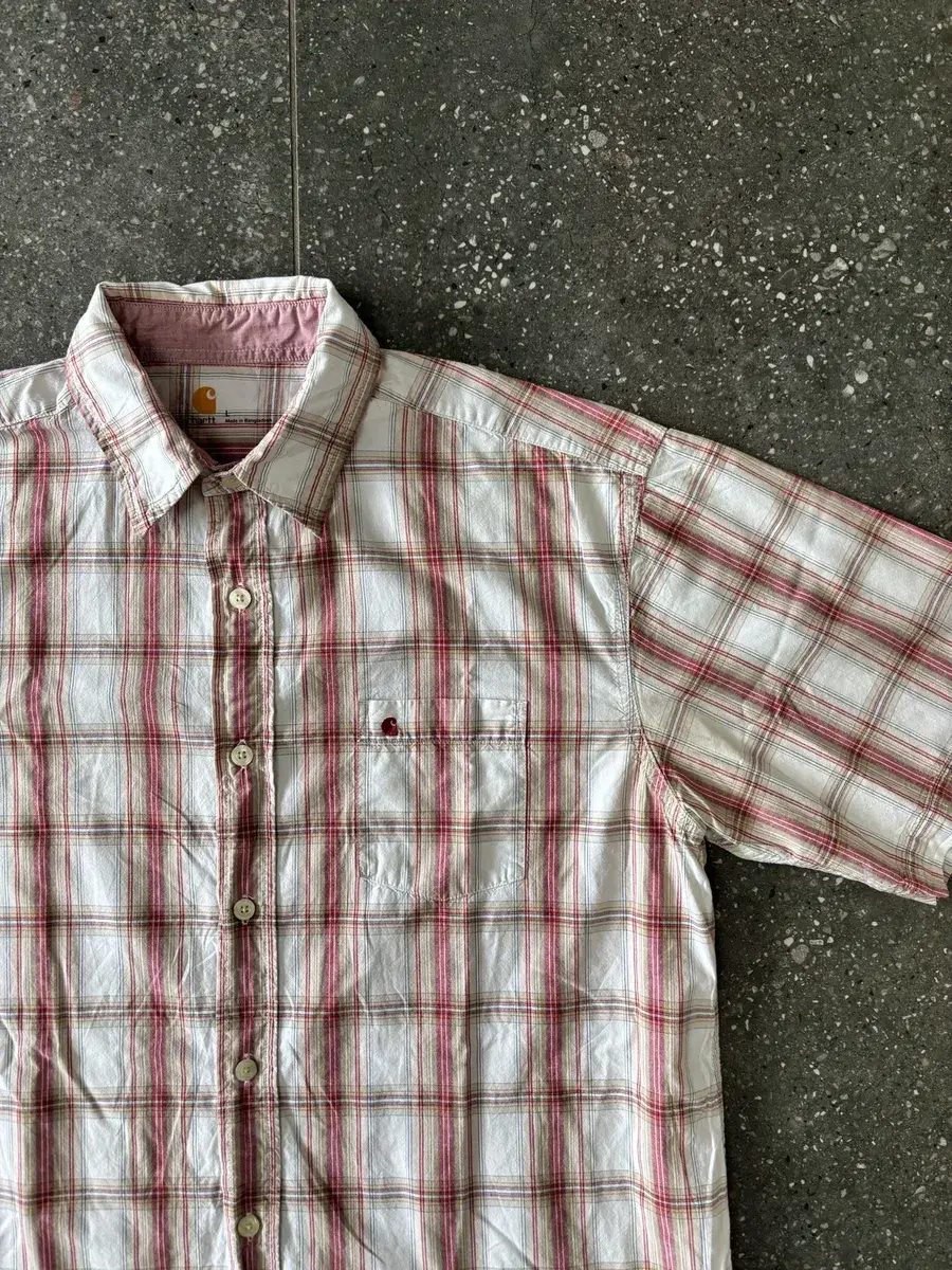 Vintage Striped Carhartt Short Sleeve Shirt - Large