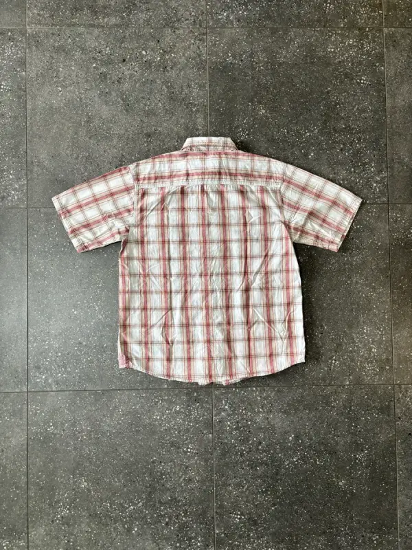 Vintage Striped Carhartt Short Sleeve Shirt - Large