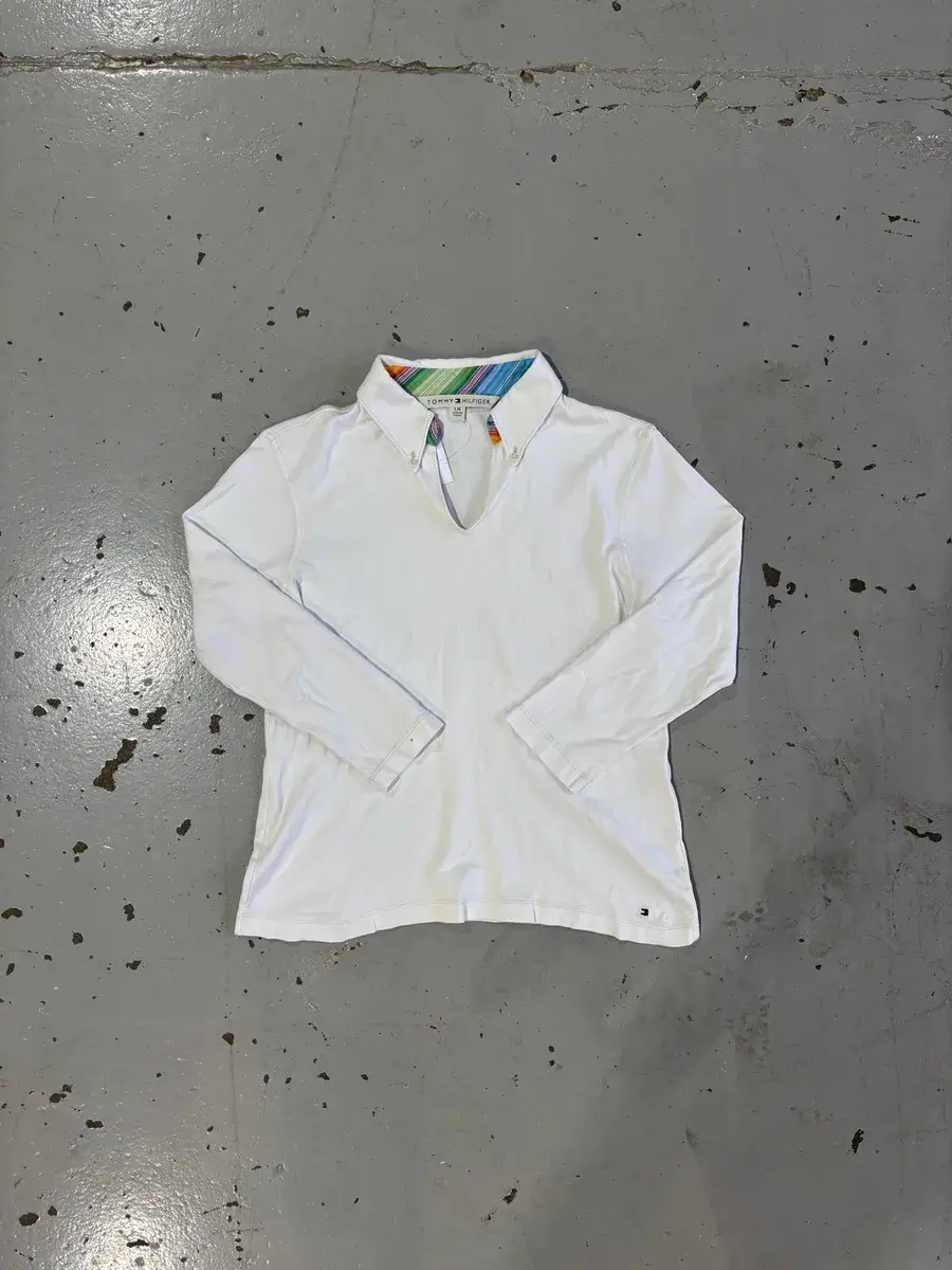 Tommy Hilfiger White Tommy Hilfiger Long-Sleev Equestrian Show Shirt - Large