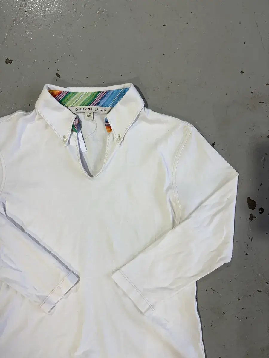 White Tommy Hilfiger Long-Sleev Equestrian Show Shirt - Large