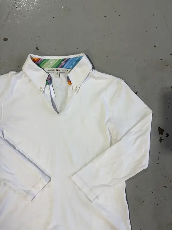 White Tommy Hilfiger Long-Sleev Equestrian Show Shirt - Large