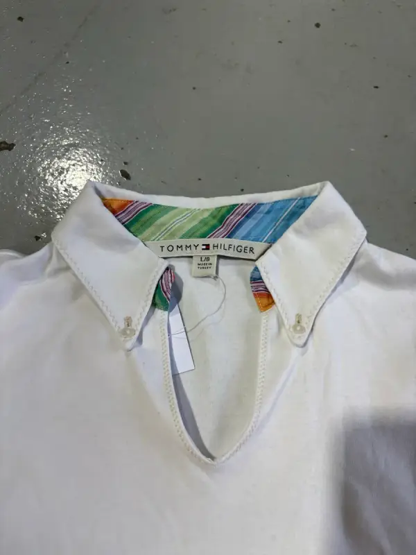 White Tommy Hilfiger Long-Sleev Equestrian Show Shirt - Large