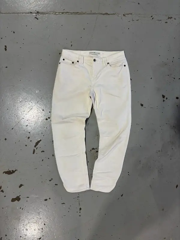 Tommy Hilfiger White Tommy Hilfiger Corduroy Trousers - Small (8)