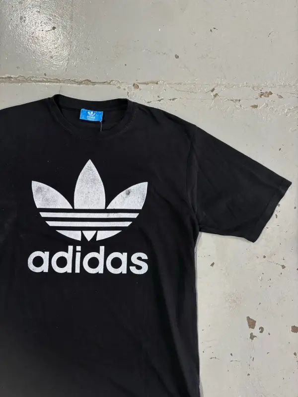 Black Adidas Originals Adicolor Trefoil T-Shirt - Large