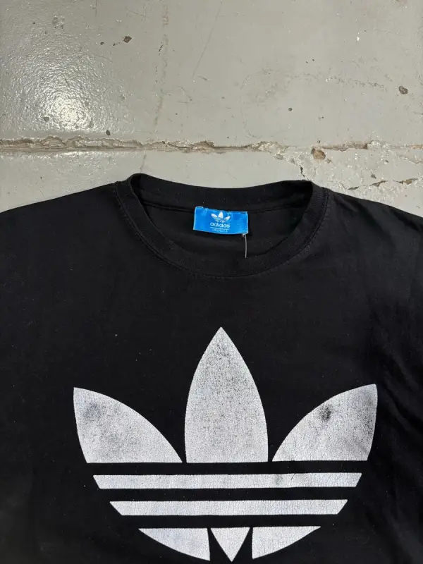 Black Adidas Originals Adicolor Trefoil T-Shirt - Large