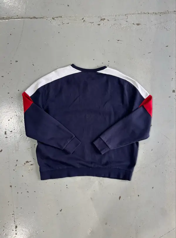 Navy Blue Lacoste Sport Classic Mini Logo Colour Block Crewneck - Large