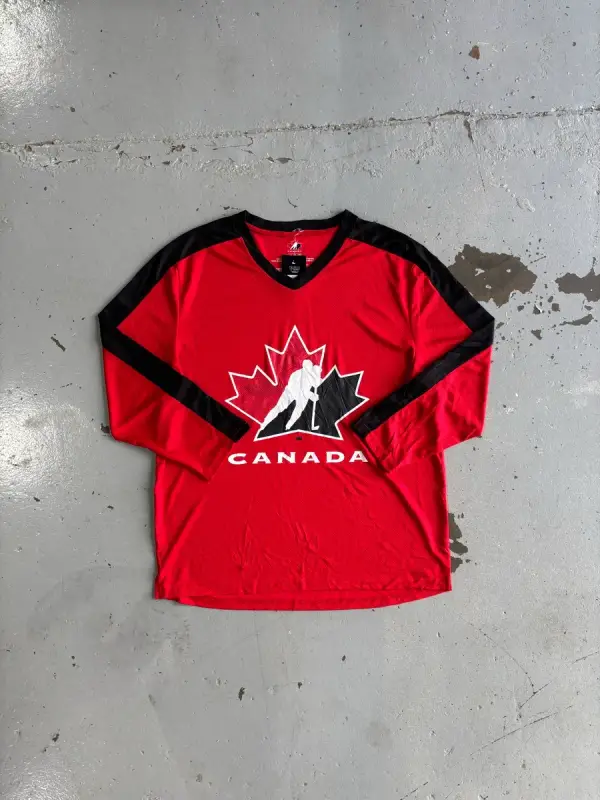  Black & Red Canada Hockey Jersey - Small