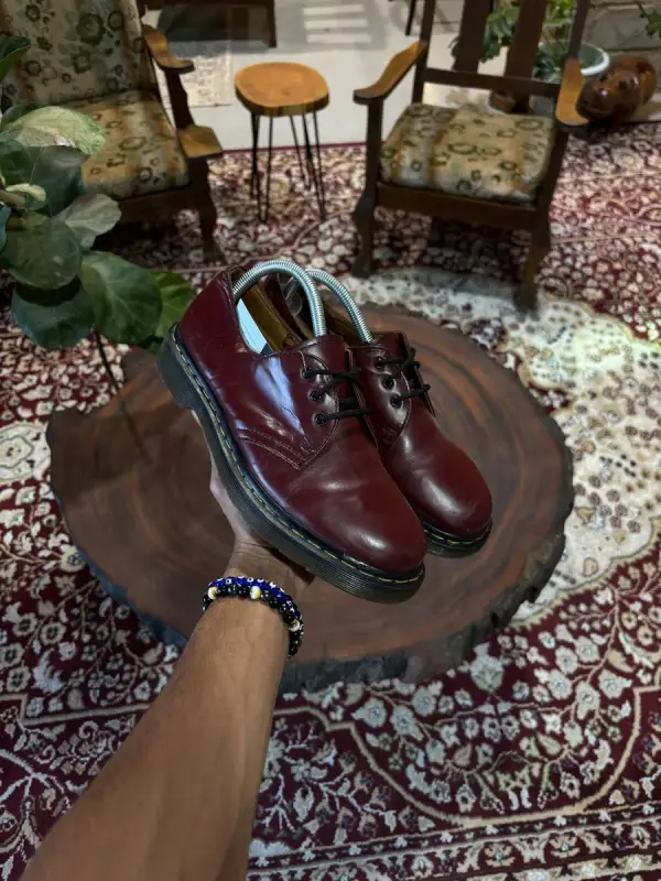  Maroon Dr. Martens 1461 3-Eye Oxfords - UK7