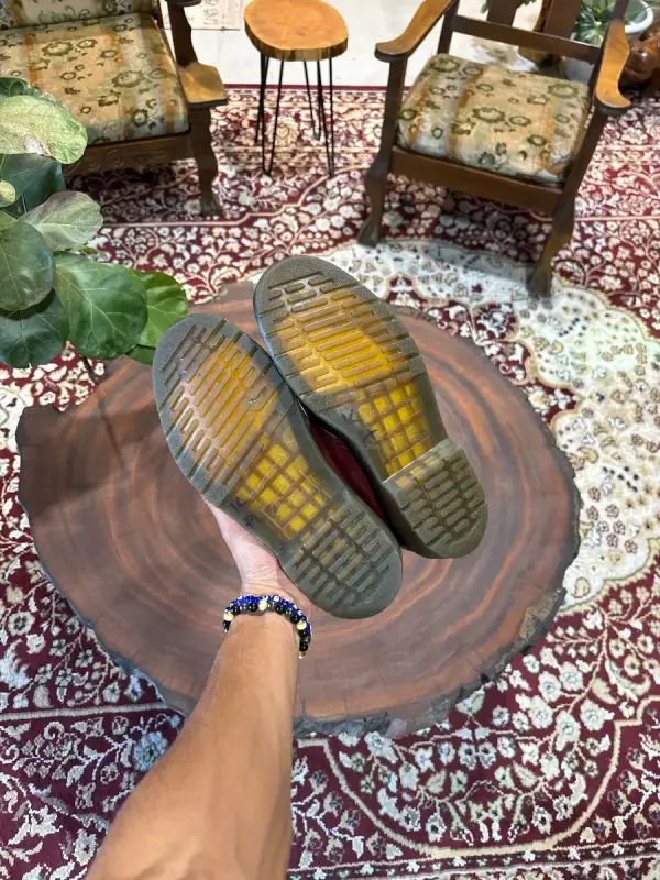 Maroon Dr. Martens 1461 3-Eye Oxfords - UK7