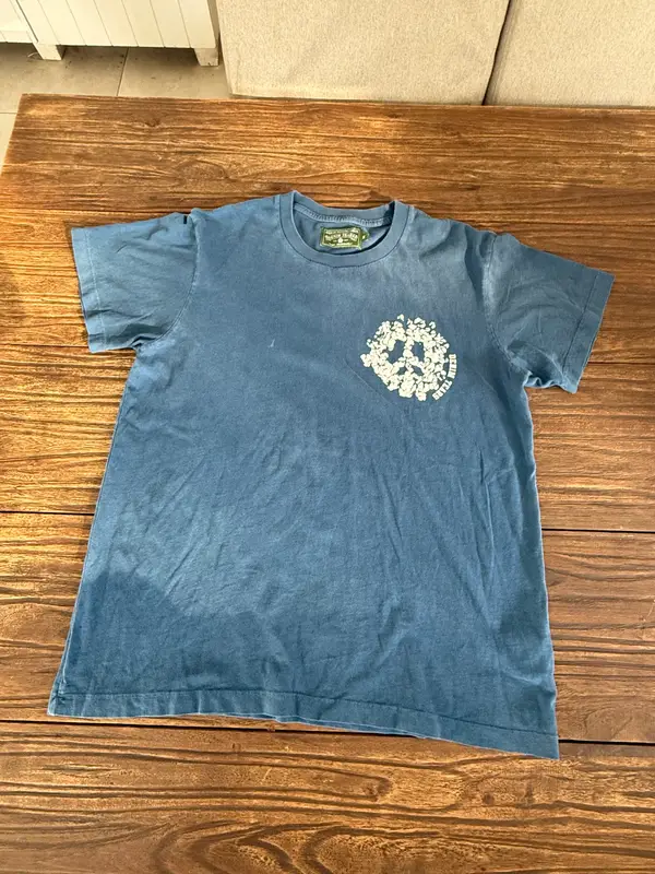 Denim tears Denim tears wreath logo tshirt blue