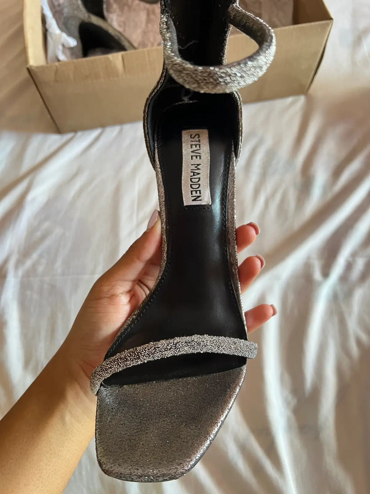 Authentic Steve Madden Raptor-C Silver Heels