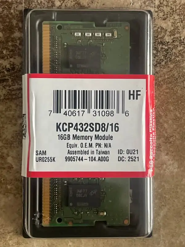 Kingston 16 GB RAM Chip DDR4 3200MHz