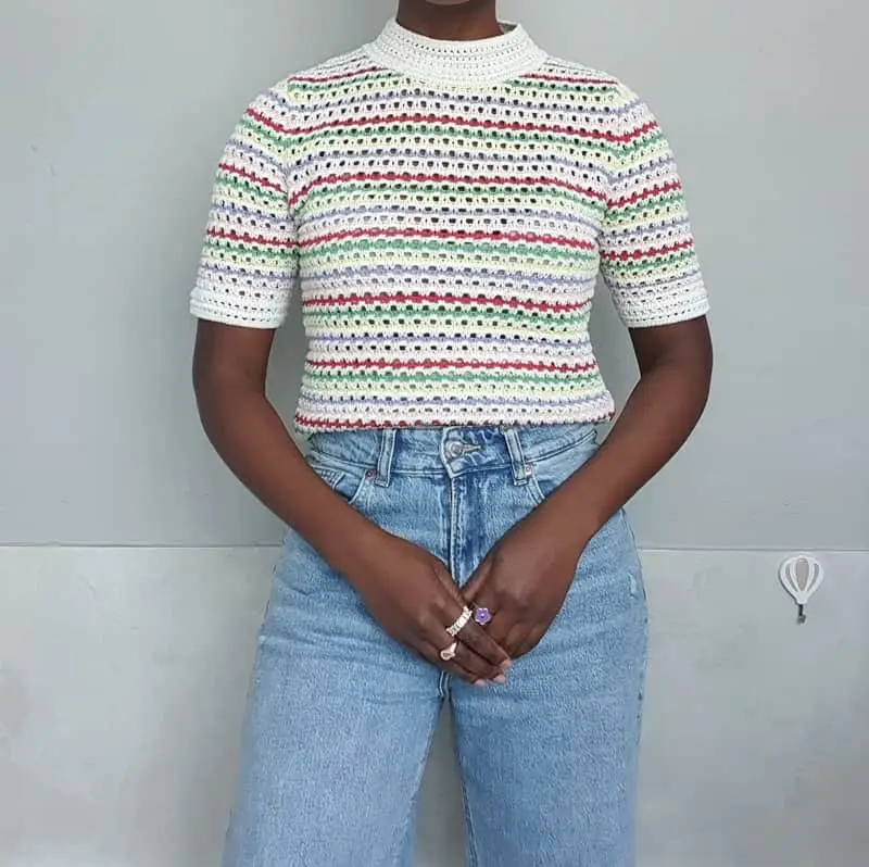 Zara crochet knit top