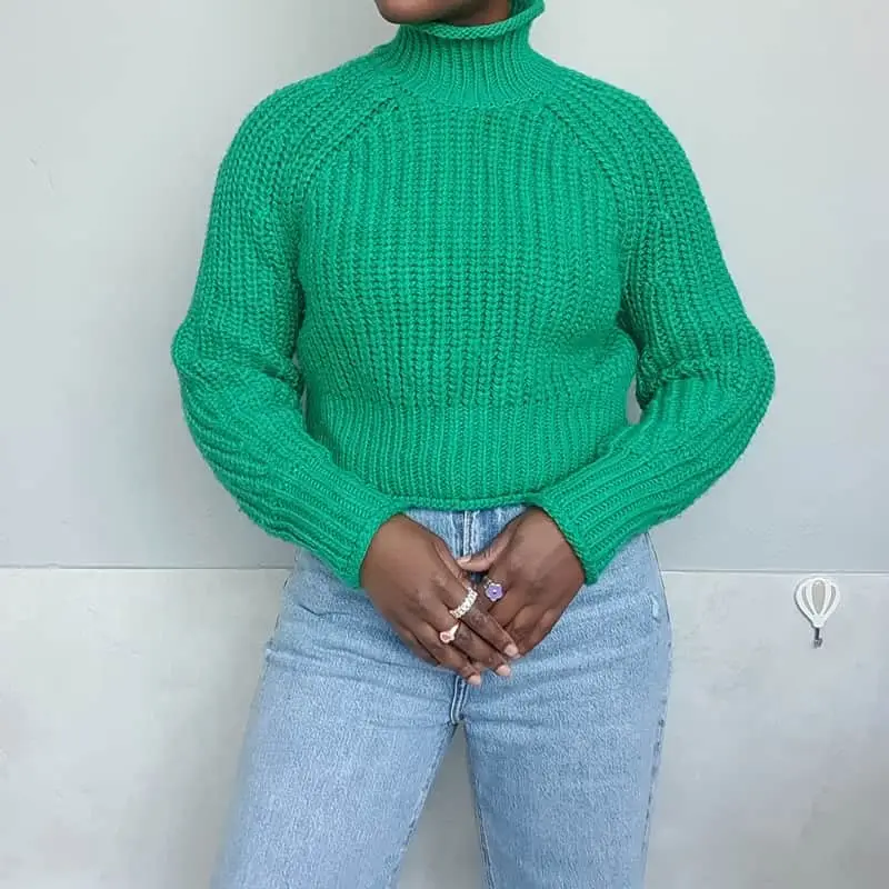 H&M H&M green chuncky turtleneck