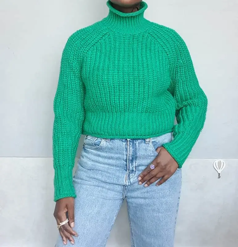 H&M green chuncky turtleneck