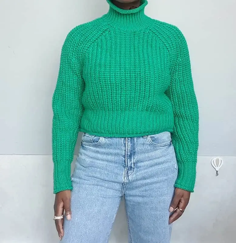 H&M green chuncky turtleneck