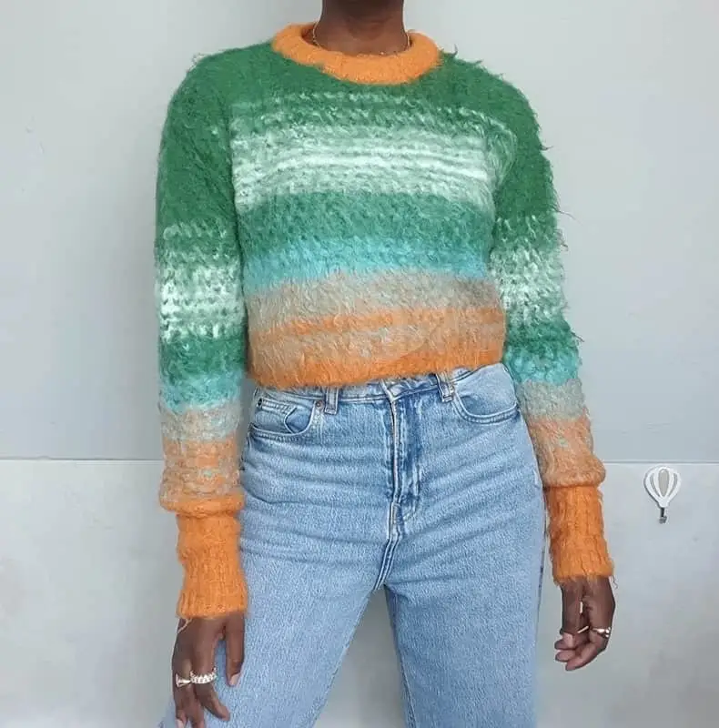 Zara Zara orange/green cropped knit