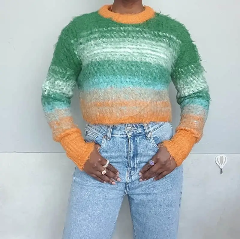 Zara orange/green cropped knit