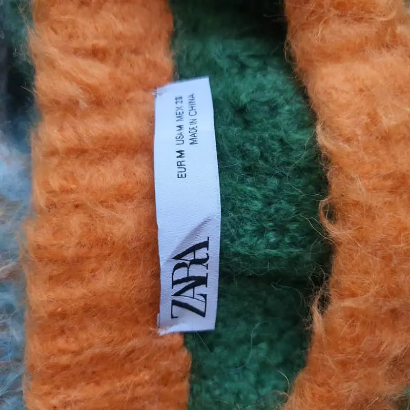 Zara orange/green cropped knit