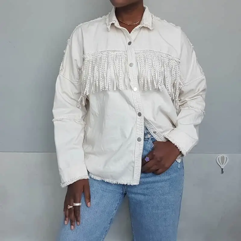 Zara Zara cream tassel shacket