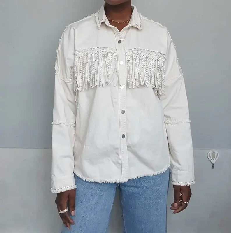 Zara cream tassel shacket