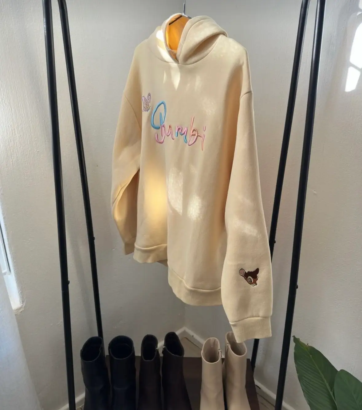 Butter Yellow Bambi Graphic Disney Hoodie
