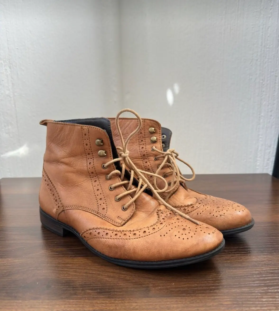 Vintage Genuine Leather Ankle Boots with beautiful details