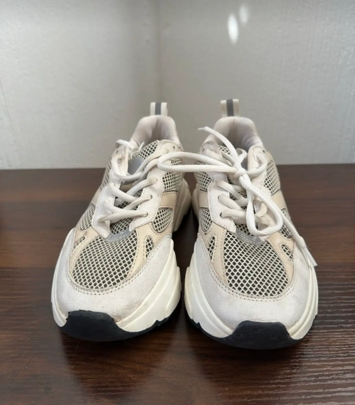 Beige & Black detail chunky trainers