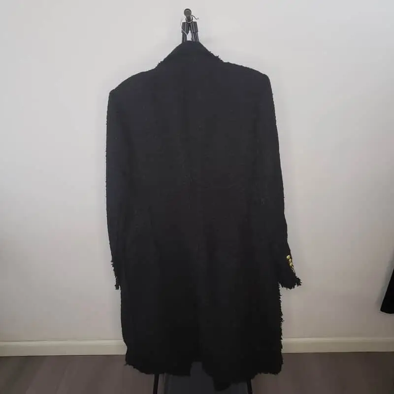 Zara Black Textured Frock Coat