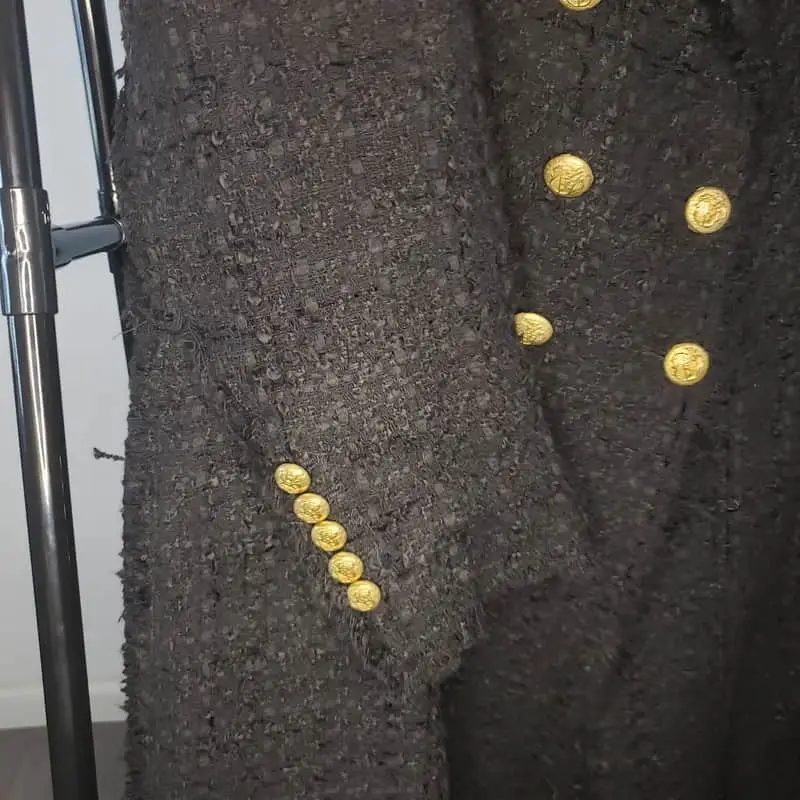 Zara Black Textured Frock Coat