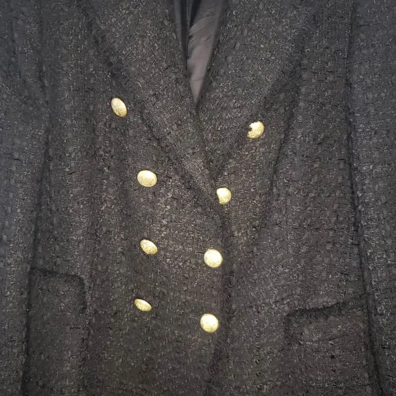 Zara Black Textured Frock Coat