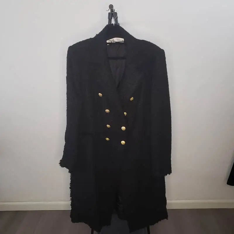 Zara Zara Black Textured Frock Coat
