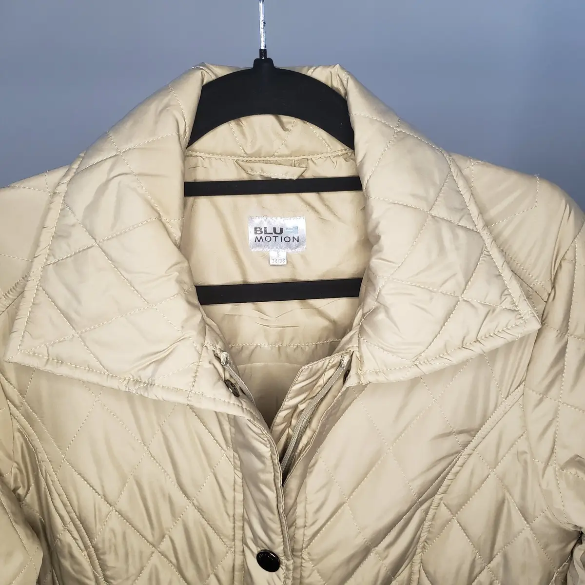 Blue Motion Beige Quilted Lightweight Jacket