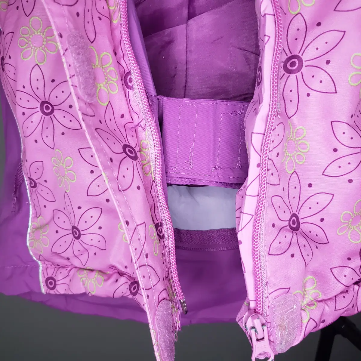 Children's Pink Floral Winter Jacket with Hood