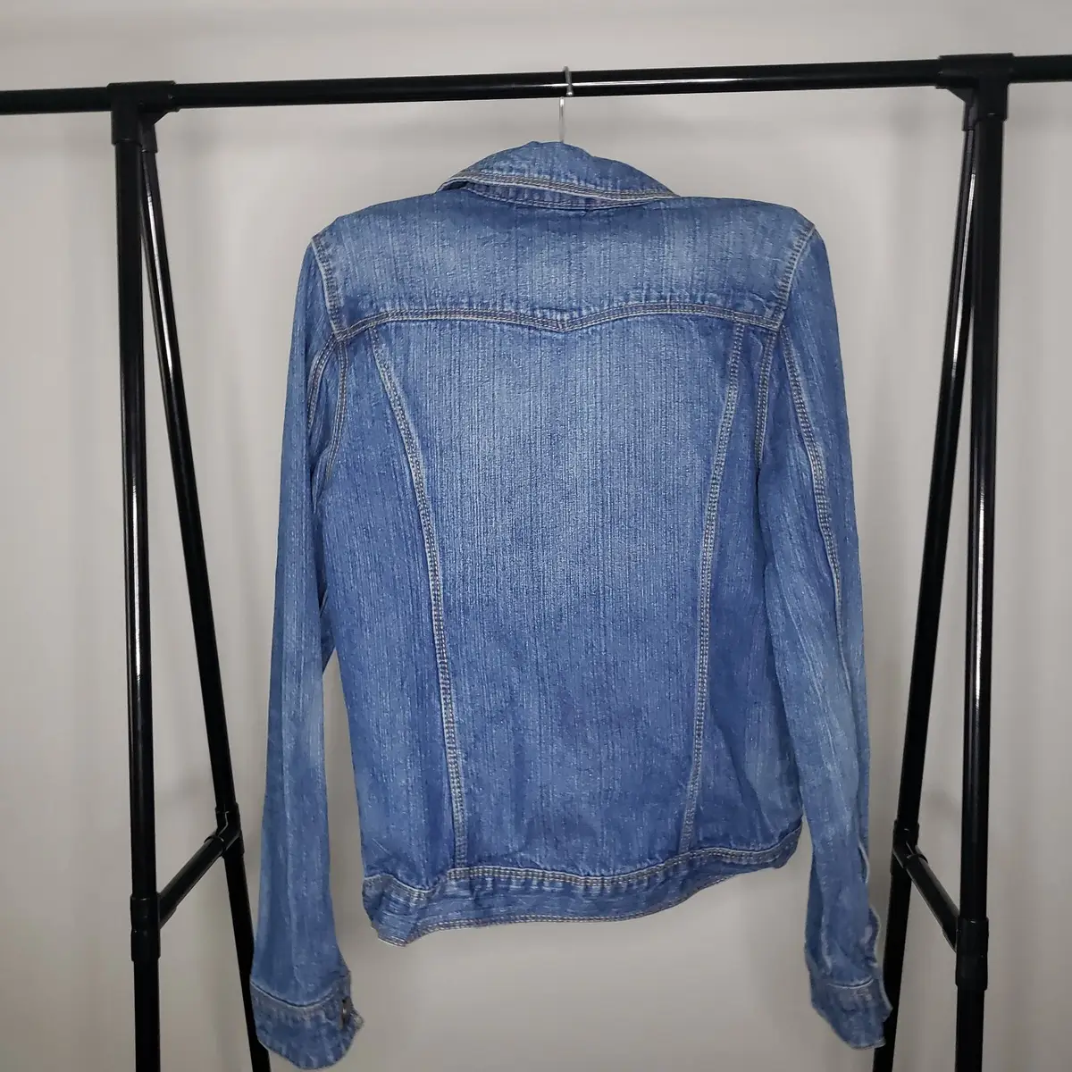 Girls Blue Denim Jacket with Pink Floral Lining