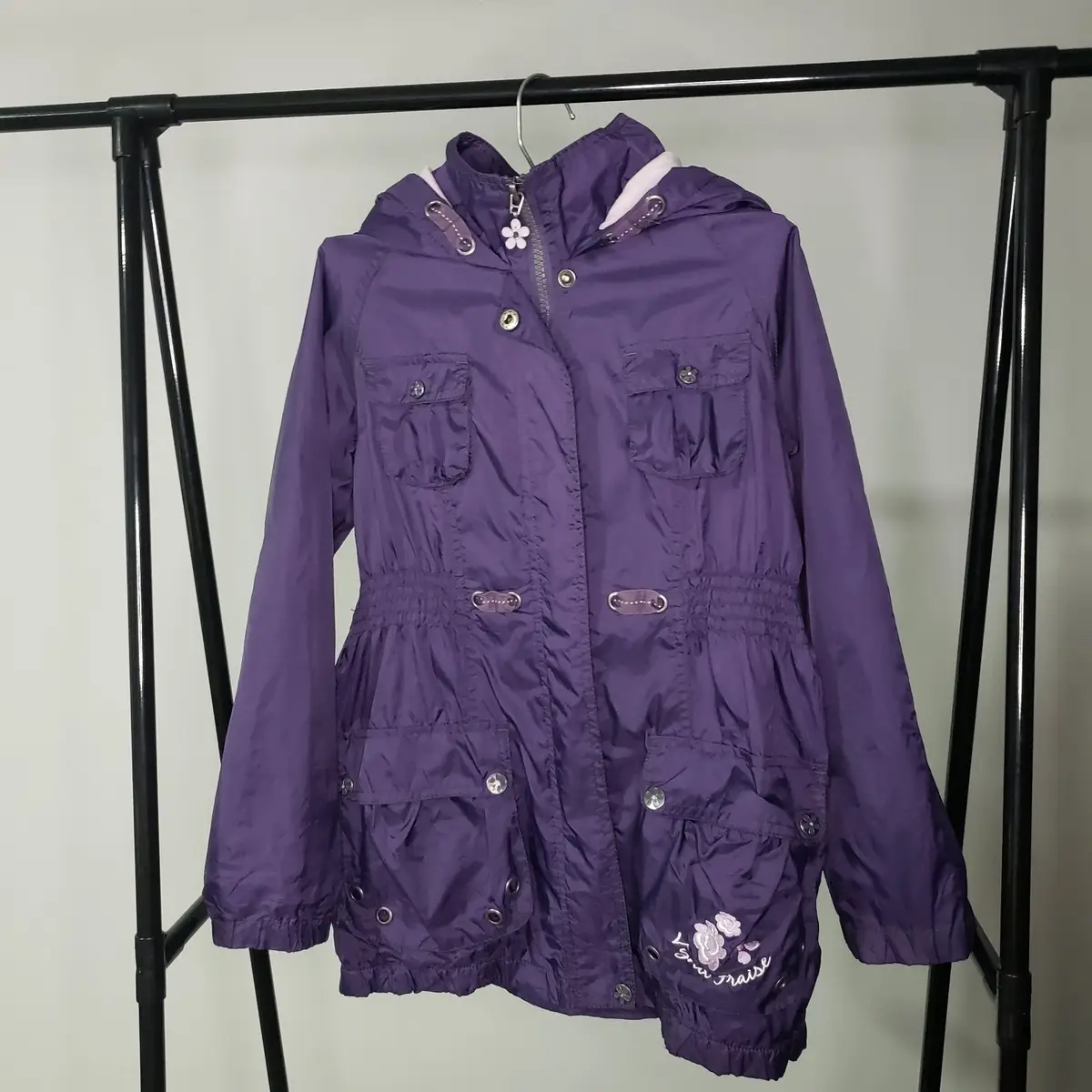 Vynil Fraise Vynil Fraise Girls Purple Hooded Parka Jacket