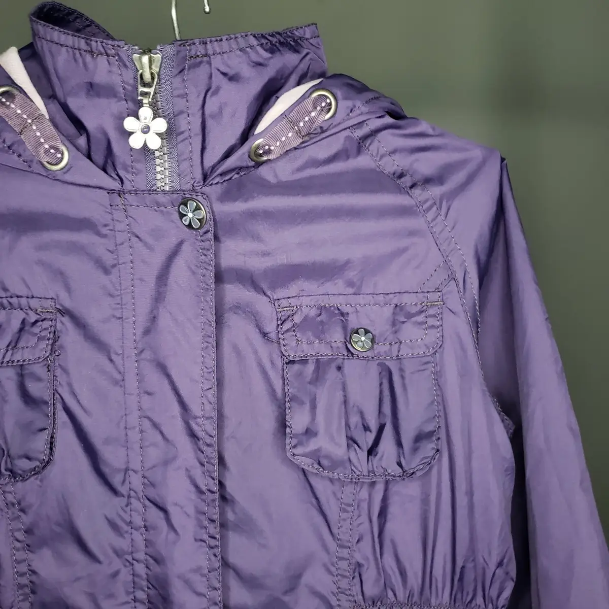 Vynil Fraise Girls Purple Hooded Parka Jacket