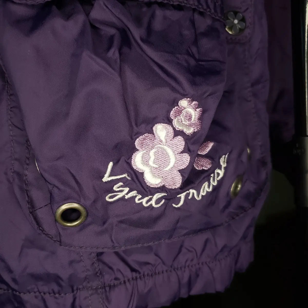 Vynil Fraise Girls Purple Hooded Parka Jacket